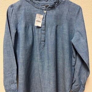 NWT, Women’s J. Crew Chambray 1/2 Button-Down Shirt